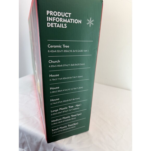 NEW CHRISTMAS 🎄 Ceramic Light Up Holiday Village 12 Piece Set - Picture 8 of 12